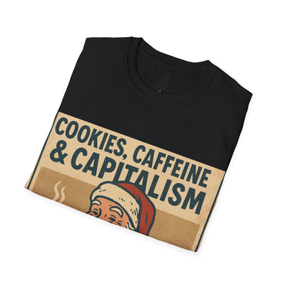 Cookies, Caffeine & Capitalism Unisex Softstyle T-Shirt