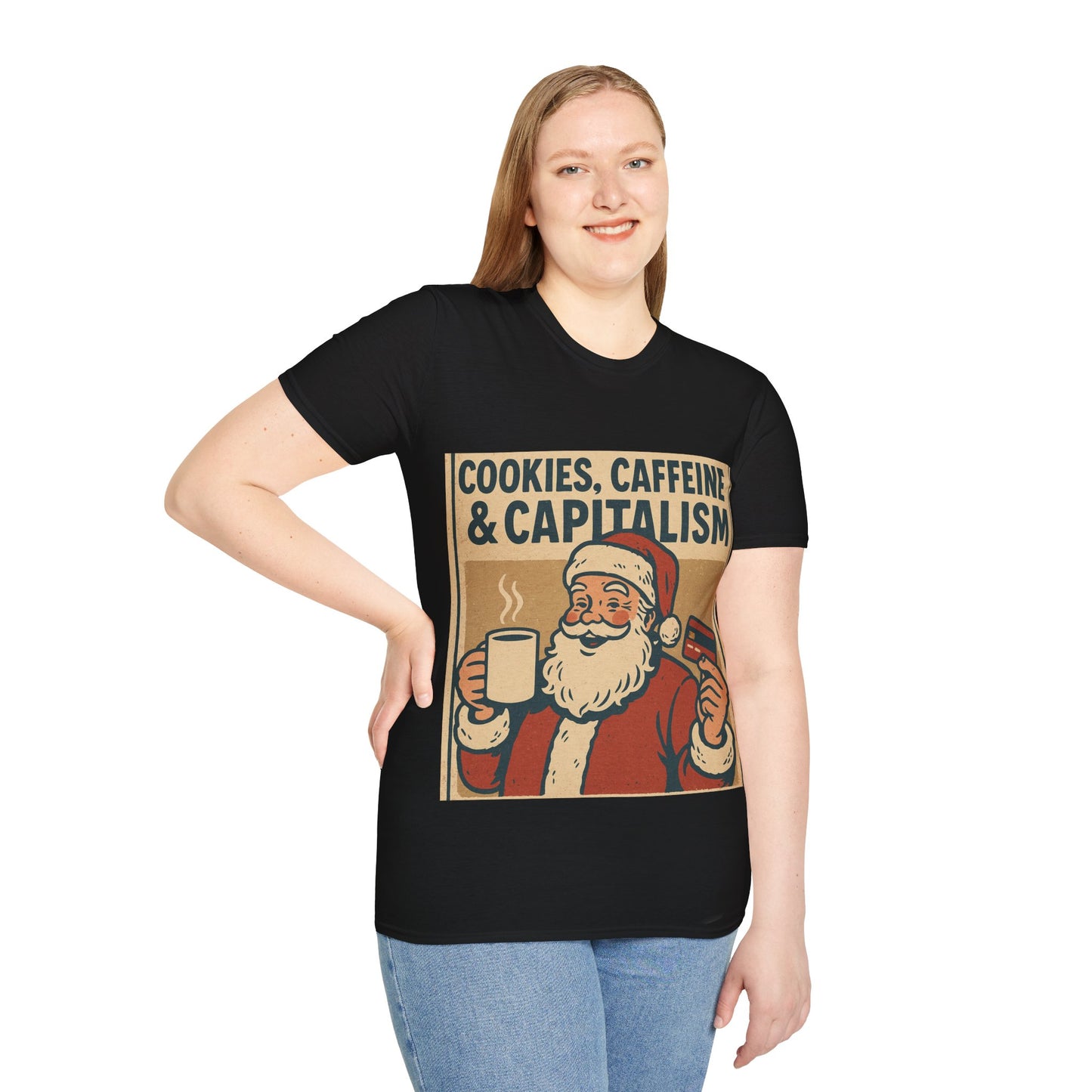 Cookies, Caffeine & Capitalism Unisex Softstyle T-Shirt