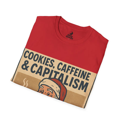 Cookies, Caffeine & Capitalism Unisex Softstyle T-Shirt