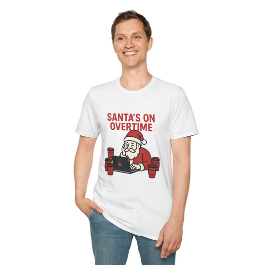 Santa's on Overtime Unisex Softstyle T-Shirt