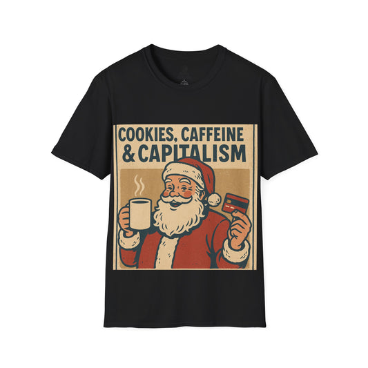 Cookies, Caffeine & Capitalism Unisex Softstyle T-Shirt