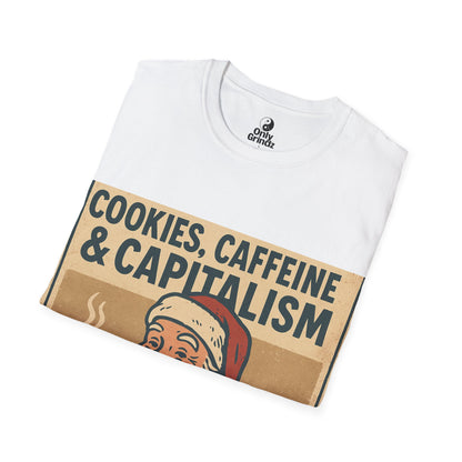 Cookies, Caffeine & Capitalism Unisex Softstyle T-Shirt