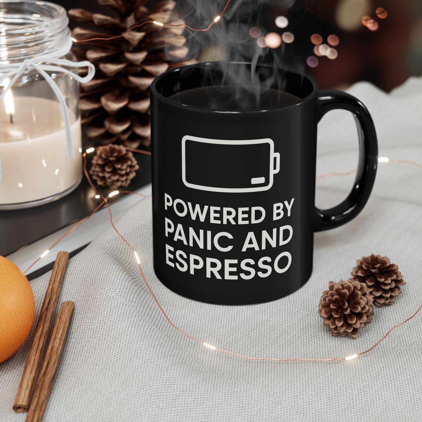 Powered by Espresso & Panic Coffee Cup